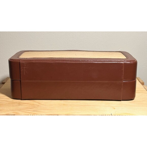 Travel Jewelry Box‎ Organizer Vegan Leather Brown 9X5X3 EUC - Picture 5 of 13